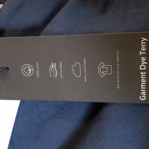 onia Garment dye navy terry pullover cotton hoodie. NWT Size Medium - Picture 5 of 6